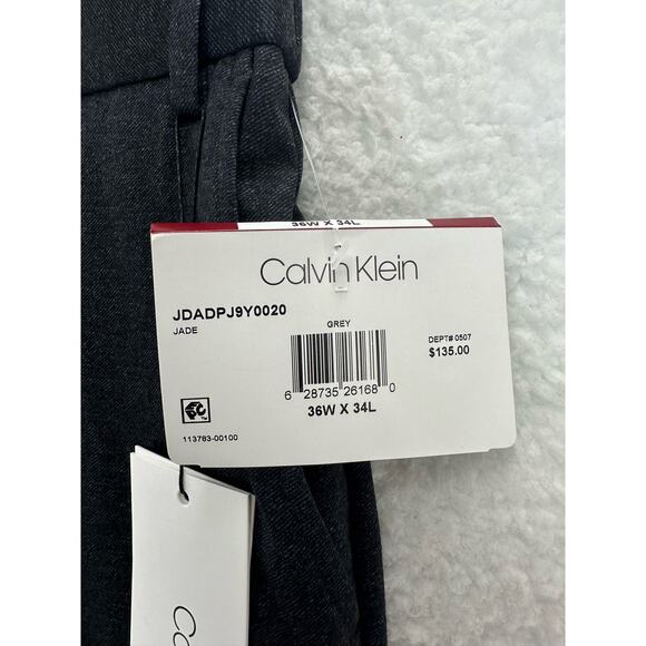 Calvin Klein Men's Knit Slim-Fit Suit Separate Pants, Gray, 36Wx34L - Picture 7 of 8